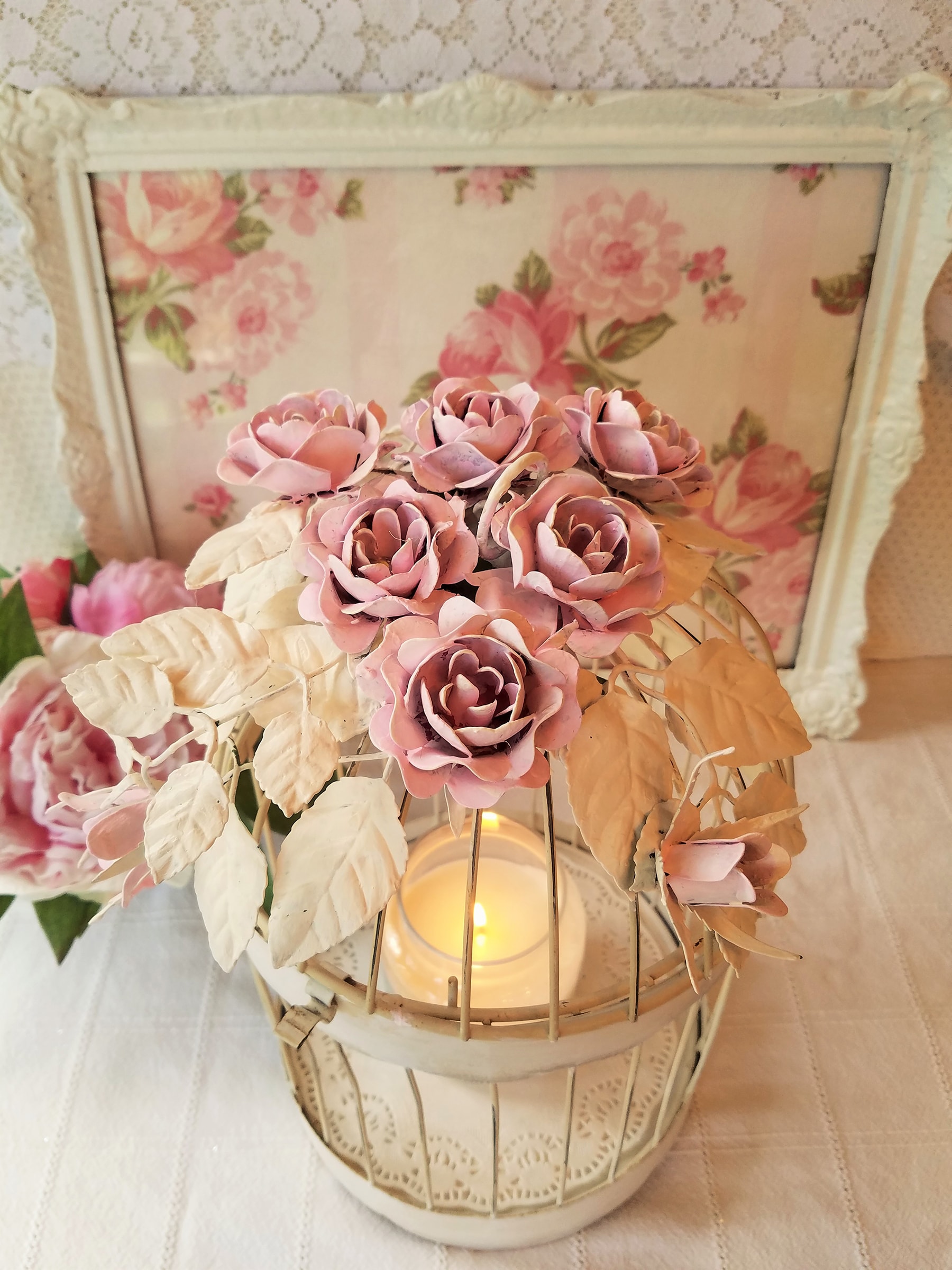 Pink Rose Birdcage